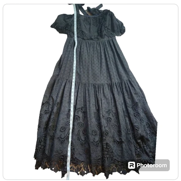 Antonio Melani Black eyelet Dress Midi NWT sz 8 - Picture 12 of 15